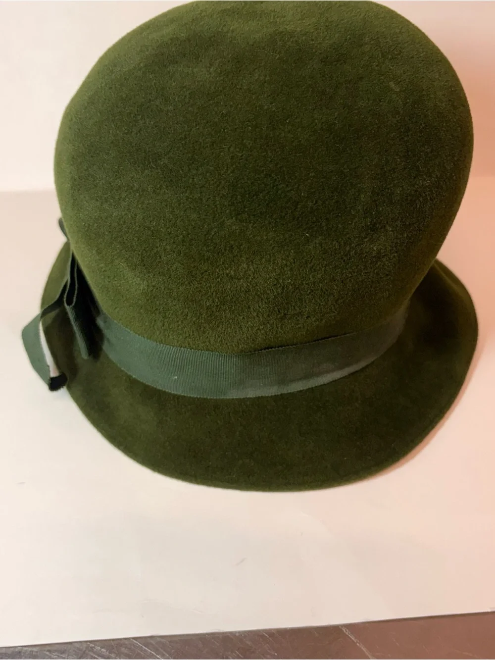 Vintage Marced Modes 1960 Women’s Green Felt Cloche Hat